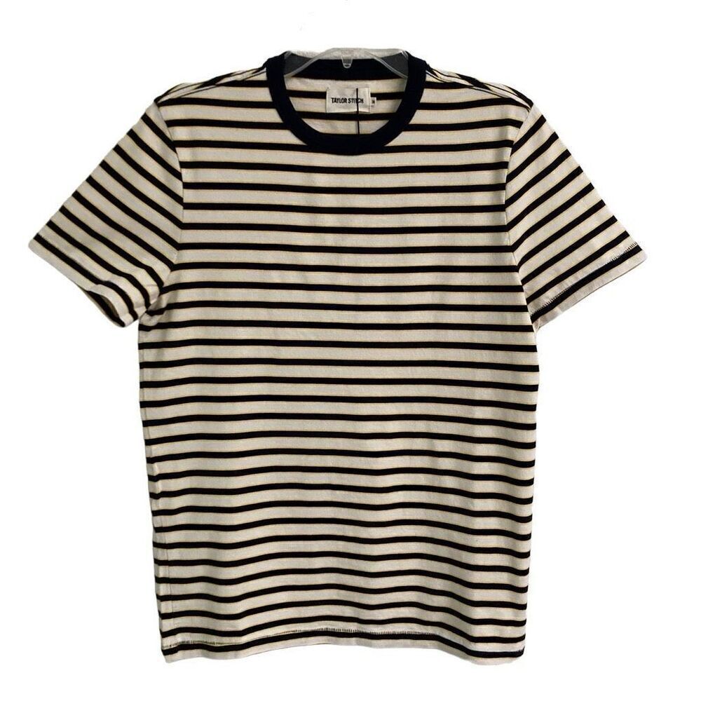 Taylor Stitch‎ T-shirt Crewneck Mens XS The Organic Cotton Tee In Gold Stripe